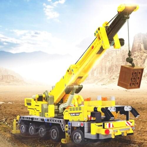 City 665PCS Technic Crane Building Blocks Children Construction Toys Engineering Vehicles Truck Bricks DIY Toys Gifts Kids Child