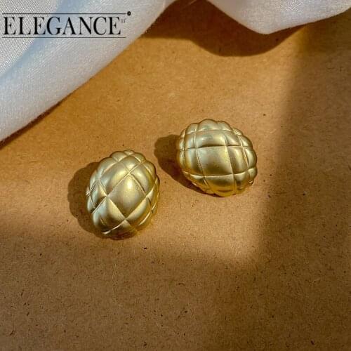 Elegance Korea Trendy Frosted Gold Hoop Stud Earrings Geometric Shape Fine Punk Earring Jewelry Decoration for Women Gift