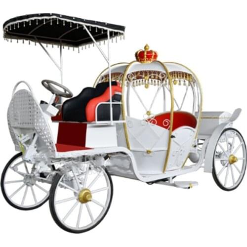 Electric Pumpkin Horse Carriage Prinss Cart Park Tourism Amusement Horse Drawn Pedal Carriage Trailer For Sale