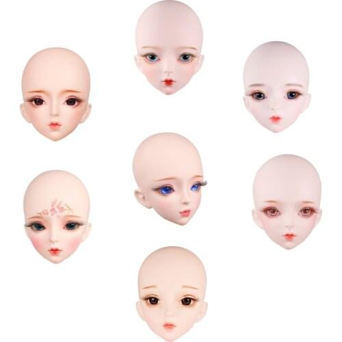 1/3 Girl Doll Head Molds with Make Up Replacements Parts for DIY Dolls Making