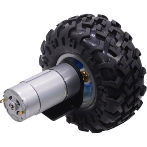 Intelligent car chassis robot motor kit 12V24V JGB37-555 high-power reduction motor 37mm metal gear reducer 130mm wheel + bracke