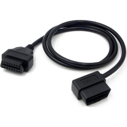 OBD2 16Pin Male to Female Extension Cable OBD Connector Elbow 1m Car Diagnostic Adapter