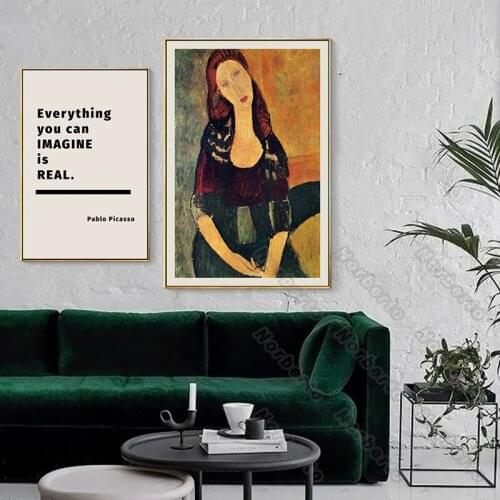 Europea Style Canvas Painting Poster World-Famous Artist Workpieces Abstract Woman Simple Pattern Lines for Home Rooms Wall Deco