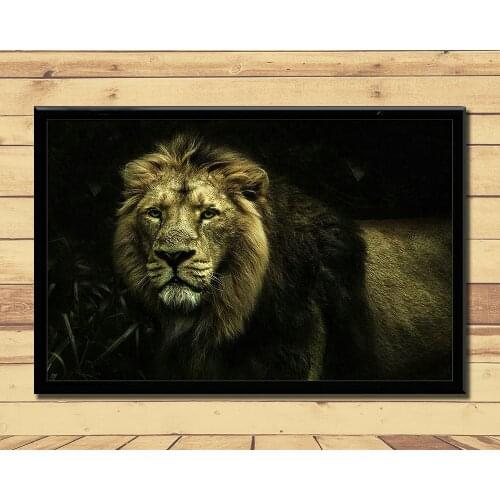 Lion King Of Animal Ferocious (2) Wall Posters Prints Silk Art Painting For Home Wall Bedroom Decor