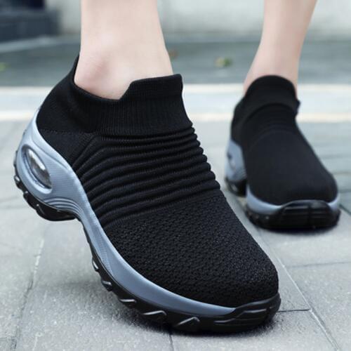 Fashion Woman Thick Bottom Platform Sneakers Tenis Feminino Breathable Mesh Height Increasing Slip-on 2019 Ladies Casual Shoes