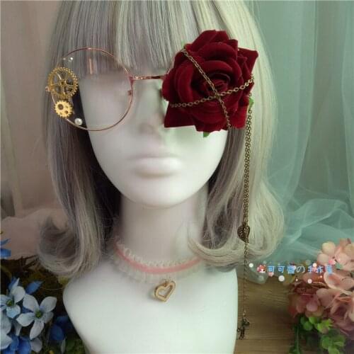 5 Colors Rose Handmade Round Glasses Steampunk Eyeglass Frame Gothic Wheel Gear Harajuku Cosplay Lolita Fashion Decor