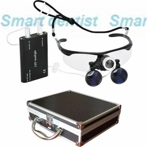 Metal box 3.5X magnification oral dental loupe with headlight medical led operating loupe surgical operation magnifier