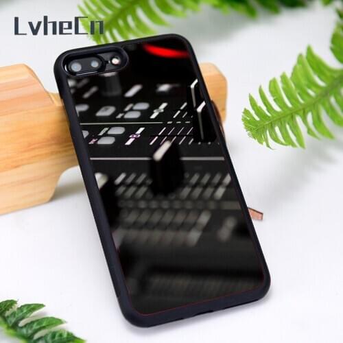 LvheCn Silicone Rubber Phone Case Cover for iPhone 6 6S 7 8 Plus X XS XR 11 12 Mini Pro Max DJ Mixer