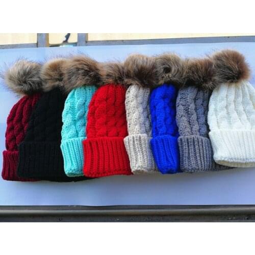 120pcs/lot new fashon winter warm twist knitted beanie hat cap with ball