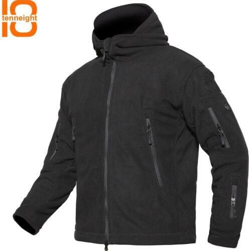 TENNEIGHT Military Tactical jacket Outdoor Softshell Fleece Jacket men Sport Hiking Sportswear coat warm Hunting Hoodie Jacket