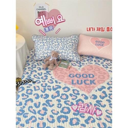 Leopard Print Latex Soft Seat Three-Piece Set Breathable Cool Ice Silk Mat Machine Washable Fitted Sheet Fabric Cooling