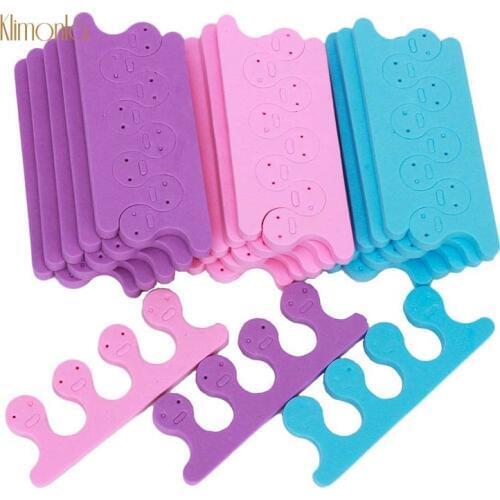 New 50 Pairs Nail Art Toes Separators With Smile Design Fingers Foots Sponge UV Gel Polish Tips Nail Separator Manicure Tools