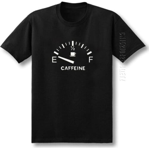 New Funny Empty Caffeine O Neck T Shirt Men Casual Cotton Summer Oversized Need Coffee Tops Tees Mans Tshirt