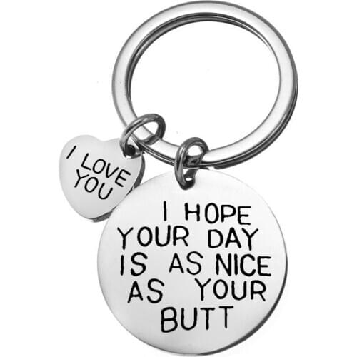 Oeinin Charms Key Chain Man I HOPE YOUR DAY IS AS Keychain Bags Lovers Letter Color Keyring Alloy Pendant Arrtracive Llaveros