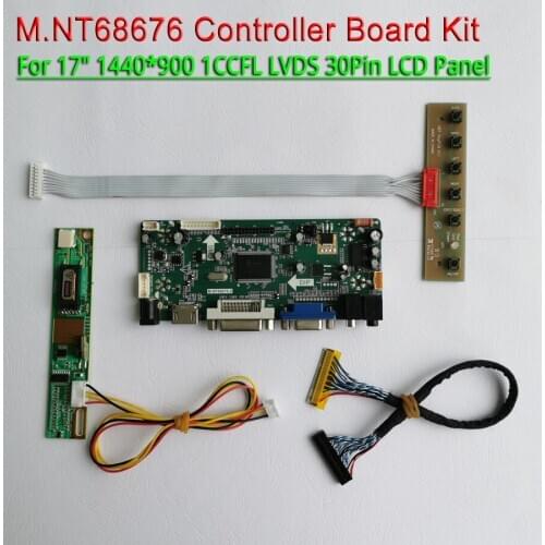For B170PW01 B170PW03 1440*900 VGA+DVI 17" Inverter 1CCFL LVDS cable 30-Pin M.NT68676 LCD display controller card DIY kit