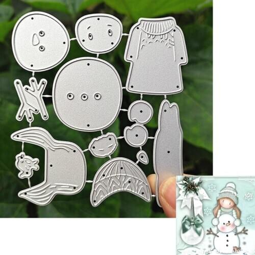 Suitable for Christmas metal cutting die and scrapbook diy paper craft 3D greeting card girl Snowman mold 2020 NEW