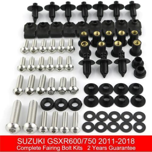 Fit For Suzuki GSX-R600 GSXR600 GSXR 750 2014-2016 Complete Full Fairing Bolts Kit Bodywork Screws Clips Nuts Stainless Steel