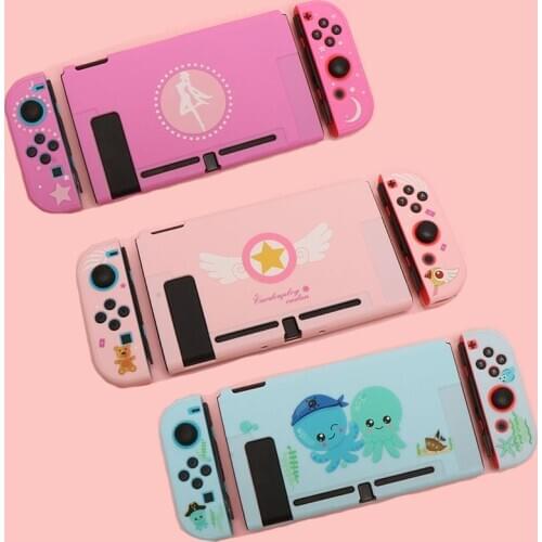 Pink Matte Smooth Housing Hard Front Back Cover Crystal Shell For Nintendo Switch NS Console Joy-Con Controller Protective Case