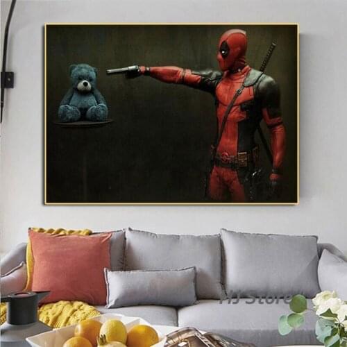 Marvel Watercolor Canvas Painting Funny Superhero Posters and Prints Wall Art Pictures for Living Room Home Decoration No Frame
