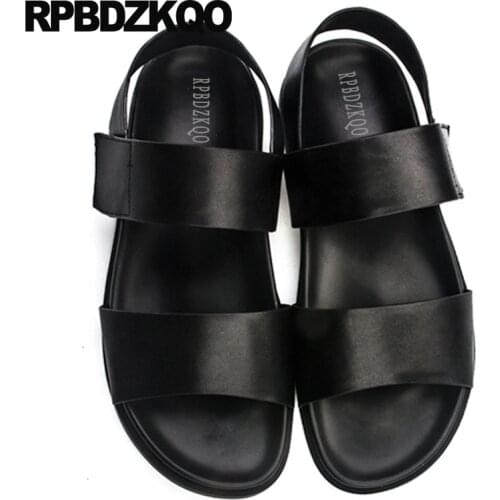 Fashion Waterproof Slides Strap Men Gladiator Sandals Summer Big Size Leather Shoes Roman Large Black Outdoor 45 Water Slippers