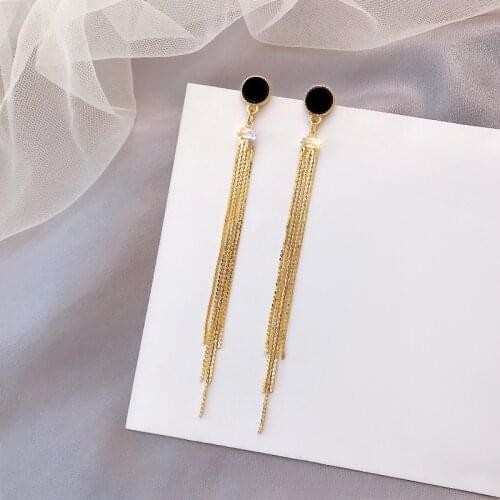 Tassel Earrings High Sense of 2021 New Trendy Earrings Female Korean Long Fashion Earrings Elegant Exquisite Womens Jewelry