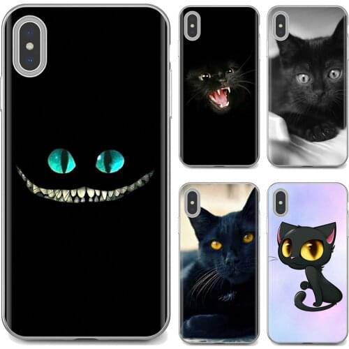 Black cat Silicone Bag Case For Samsung Galaxy Note 3 4 5 8 9 S3 S4 S5 Mini S6 S7 Edge S8 S9 S10 Plus