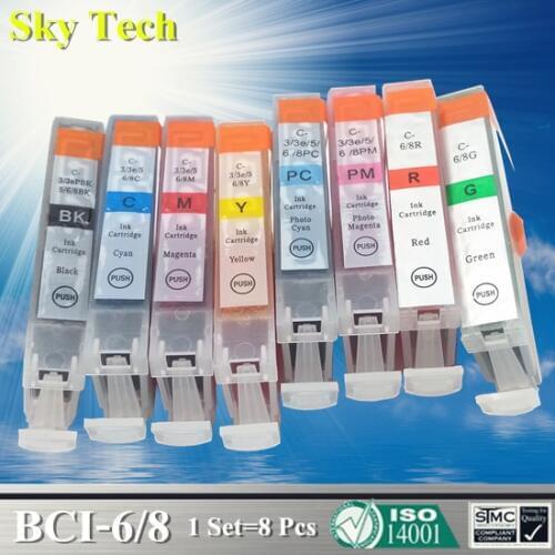 Compatible Ink Cartridges For BCI-6 BCI-8 , BCI6 BCI8 For Canon BJC-3000/6000/6100/6200/6200S MP950/960/i900D/i905D/i950 Pro9000