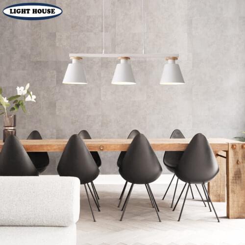 Modern simple solid wood dining room chandelier study lighting bedroom ceiling lamp villa indoor lamp E27 bulb