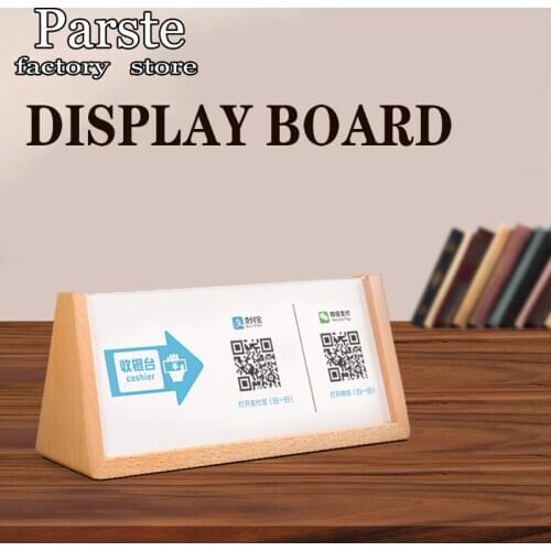 Hotel Reception Desk Solid Wood Double-Sided Triangle Conference Seat Display Stand Dining Table Sign-in Name Card
