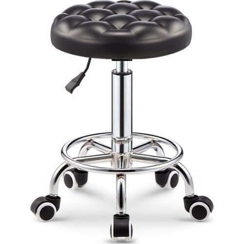 Beauty Stool Barber Shop Chair Hair Salon Stool Rotary Lifting Round Stool Work Bench Nail Salon Pulley Beauty Salon
