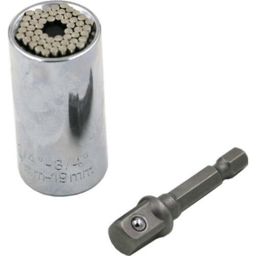 Universal Socket Wrench Metric Power Drill Adapter Spanner Key Magic Grip 7mm-19mm Professional Bicycle Car/Auto Repair Tools