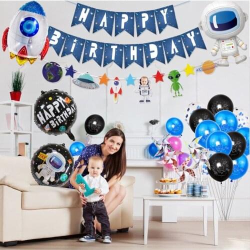 Wandering Earth Space Topics Balloons Multi-color Latex Aluminum Film Birthday Party Baby Balloon Package Party Decoration