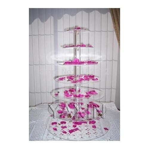 YAXIN 7 Tier Round Acrylic Cupcake Stands Party / Wedding / Festival Supplies Cake Display Shelf wedding decoration