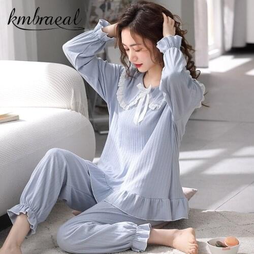 Pajamas for Women Mlil Silk Pajama Plus Size Solid Sweet Autumn Spring Nightwear Two Piece Set Sleepwear Loungewear Plus Size