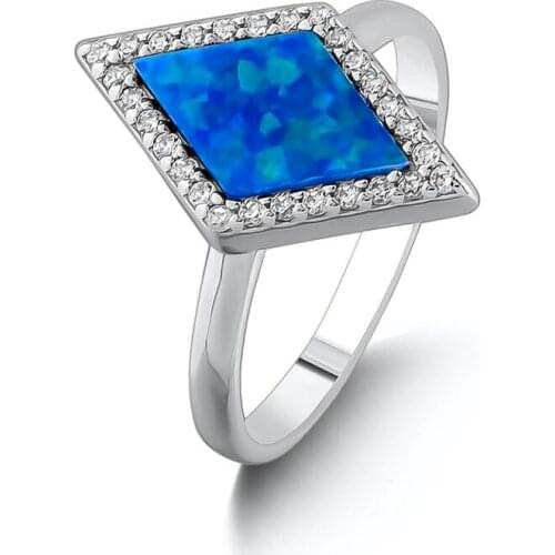 Silver Wavy Blue Stone Women Ring Solid 925 Sterling Silver Multi Stone Women Jewelry High Quality Ring Wedding Engagement Ring