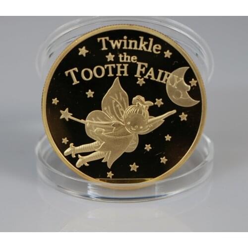 Tooth Fairy Commemorative Gold Coin Children Baby Teeth Growth Gifts Souvenir Coins Art Crafts Decoration collection