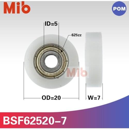 1pcs/lot 5*20*7mm chrome steel 625zz ball bearing inner 5mm sliding window door fitting roller pulley wheel BSF62520-7