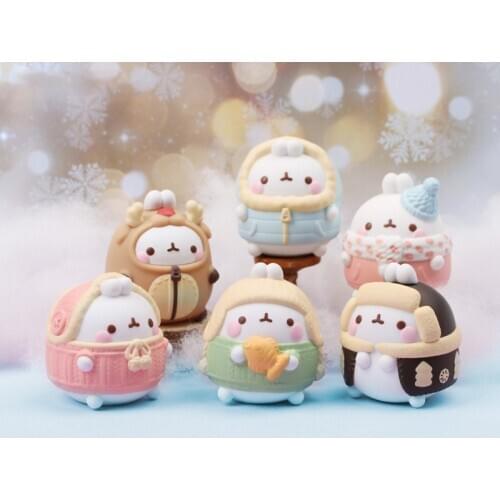2021Popular in Korea Molang Rabbit Kawaii Key Buckle Cartoon Pendant Decoration Car Key Chain Knapsack Pendant Doll Parts Lovers