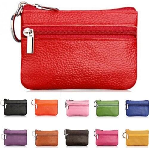 2021 Soft Brand Men Genuine Leather Card Holder Coin Purse Key Holder Zip Wallet Pouch Bag Purse For Women New #D