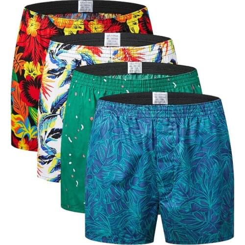 3pack Classic Prited Boxers Cotton Mens Underwear Trunks Woven Homme Arrow Panties Boxer with Elastic Waistband Shorts Loose Men