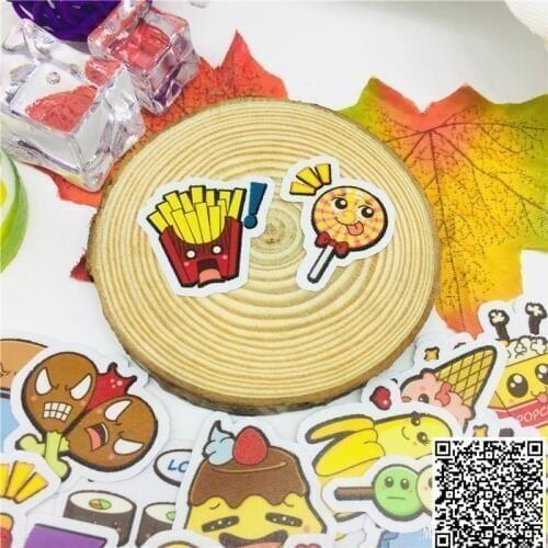 40 pcs Cute swelled food Stickers for Car Styling Bike Motorcycle Phone book Travel Luggage toy Funny Sticker Bomb Decals