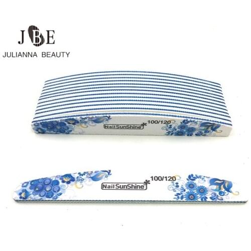 50Pcs/lot 100/120 Half Moon Type Nail Files Block Buffer Pedicure Manicure Gel Polisher Manicure Pedicure Sanding Tools Sets