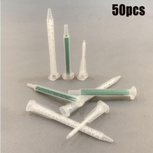 10pcs Static Mixer Tube Dispenser Epoxy Resin Adhesives Mixing Nozzles Set for Two Component Liquid Mixing Machine AB Glue Gun