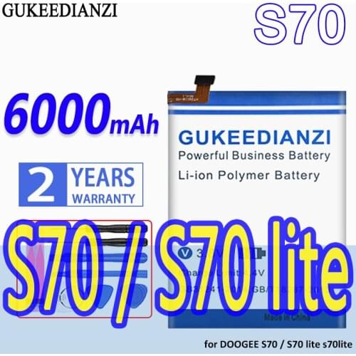 6000mAh For Doogee S70 Battery Replacement Batterij High Quality Batteria Backup For Doogee S 70 Lite Cellphone Batterie+Tools