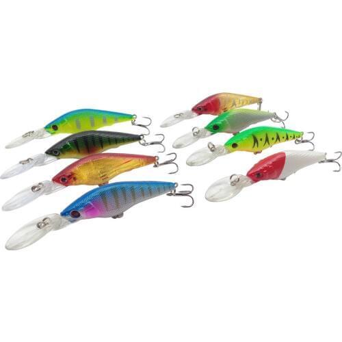 HiUmi 10pcs Minnow Fishing Lures Set 7g 9cm Floating Crankbait Hard Bait Lure Fishing Tackle