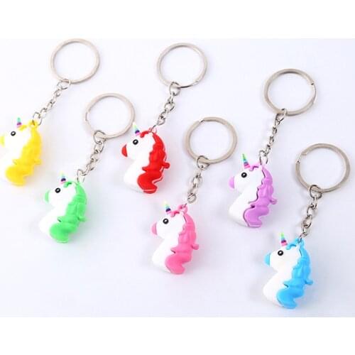 Fashion DIY Cute Fairytale PVC Unicorn Keychain Multi-style Horse Key Rings Holder Alloy Key Chain For Woman Girls Gift Jewelry