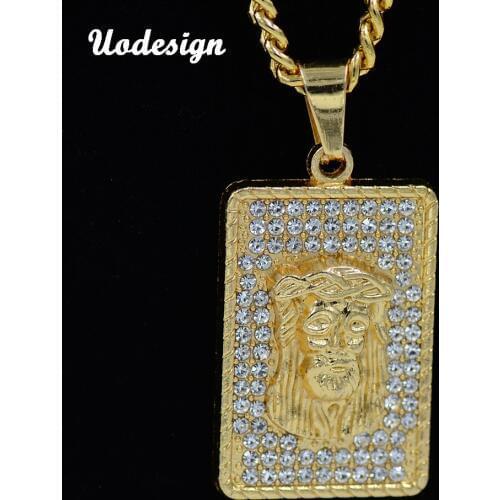 Gold Color JESUS Christ Piece Head Face Pendant Charm Choker For Men and Women Trendy Holiday Accessories Chain Hip Hop Necklace