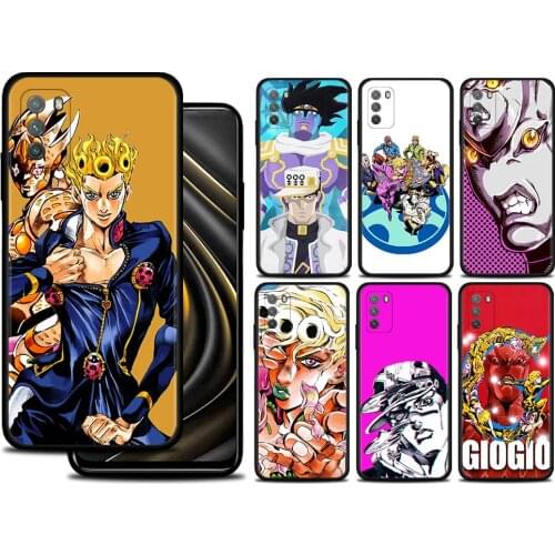 JOJO 39 s Bizarre Adventure Case For Xiaomi Mi Poco X3 Pro F3 X3 GT M3 X3 NFC F1 M3 Pro 5G F3 GT Black Soft Silicon Cover Coque