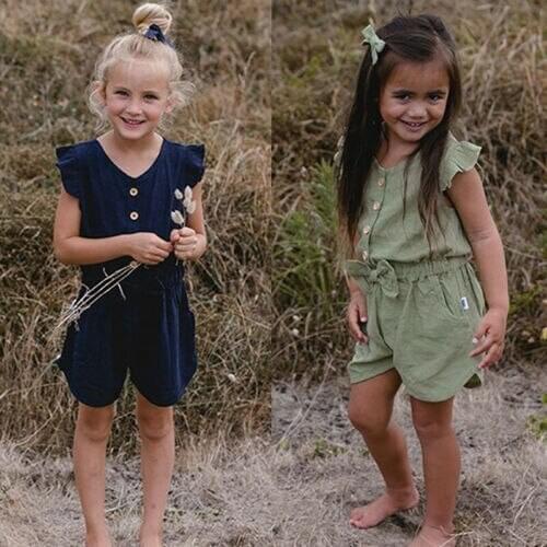 2019 Toddler Girl Romper W/ Bowknot Casual Kids Summer Jumpsuit Playsuit Outfit