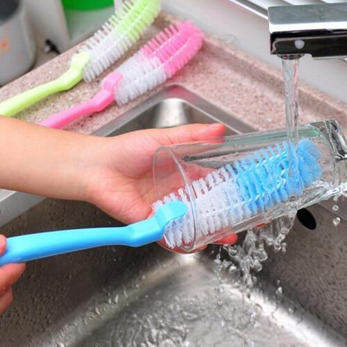 Long Handle Glass Cup Brush Tea Cup Glass Cleaning Brush Kitchen Utensils Soft Cleaning Brush